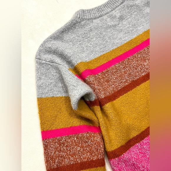 Lou & Grey for LOFT Multicolor Striped Crew Neck Colorful Women’s Sweater - Picture 15 of 16